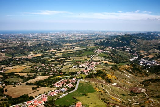 Panoramic view of the plain from the san marino castle