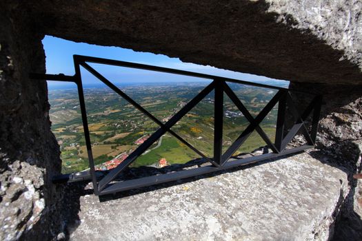 Panoramic view of the plain from the walls of the san marino castle