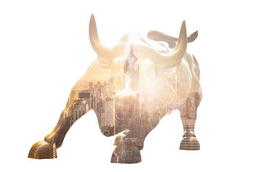 NEW YORK CITY - MAR 26: The landmark Charging Bull in Lower Manhattan represents aggressive financial optimism and prosperity March 26, 2015 in New York, NY, United States of America.