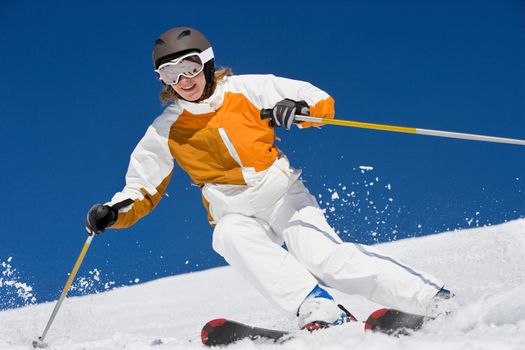 Girl skiing