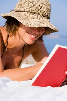 Woman reading book