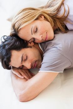 young couple sleeping