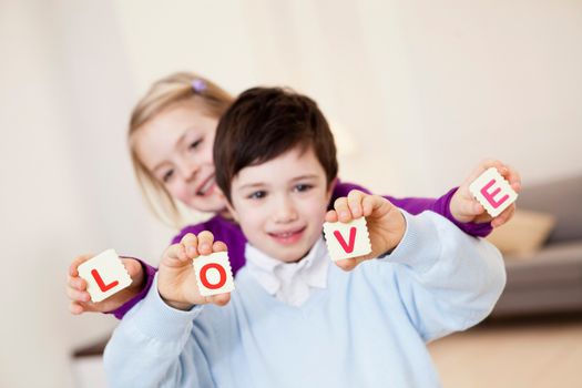 kids showing love-characters