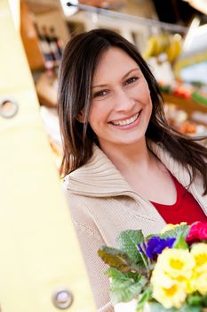 portrait of woman at marketplace