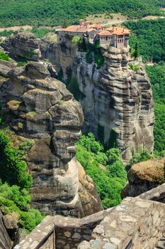 The holly monastery of Varlaam on the top of rock, Meteora, Greece