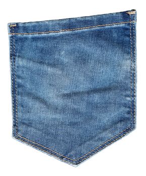 Jeans pocket. Shabby blue denim