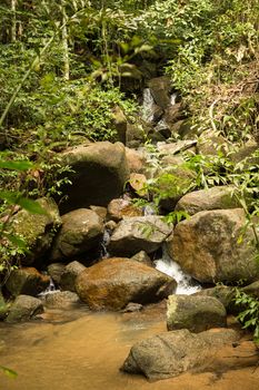 Fresh waterfall from a mountain stream in the jungle,Thailand