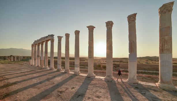 columns of the ancient city and visit