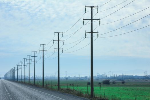 power poles symmetric background