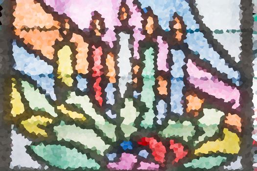 Image of multicolored stained glass window, Christmas Day format