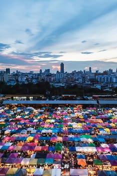 muticolor of the night market in Bangkok, color of town in the night