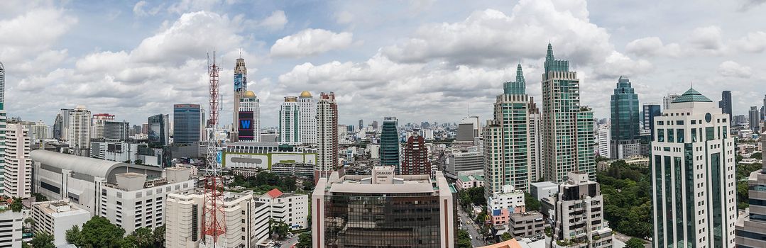 BANGKOK, THAILAND - September 18, 2015 : Panorama View Over Bangkok From High Tower In City On September 18, 2015 In Bangkok, Thailand
