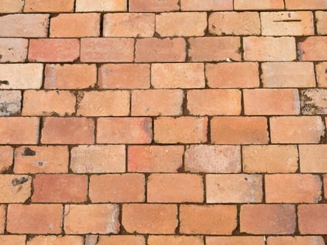 Red brick wall background. Classic beautiful texture of old vintage brick wall.