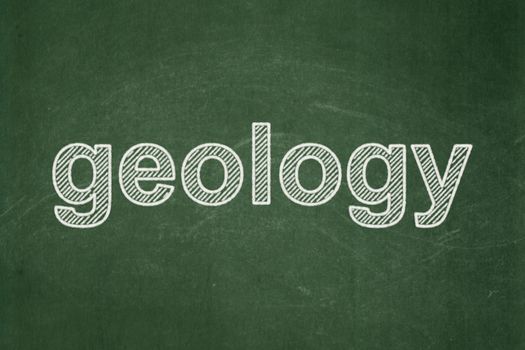 Studying concept: text Geology on Green chalkboard background