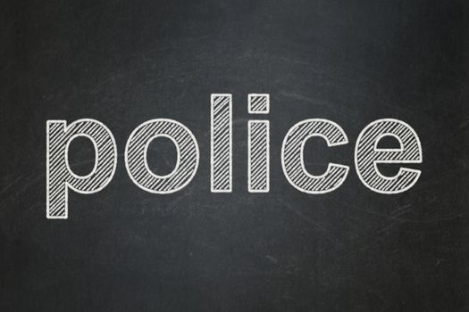Law concept: text Police on Black chalkboard background