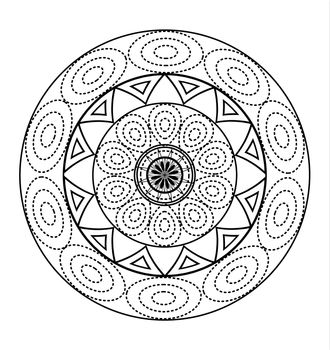Mandalas for coloring book. Decorative black and white round outline ornament. Unusual flower shape. Oriental and anti-stress therapy patterns. yoga logos design element.