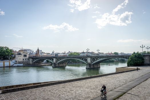 The Guadalquivir river in Seville, Spain, Europe