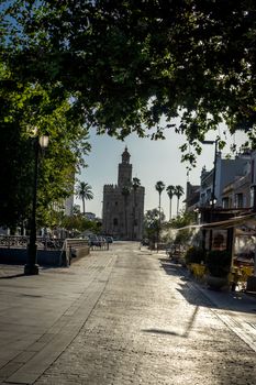 The tower of gold Torre Del Oro  in Seville, Spain, Europe