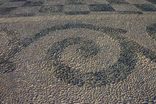 Pattern on the floor in plaza de espana in Seville, Spain, Europe