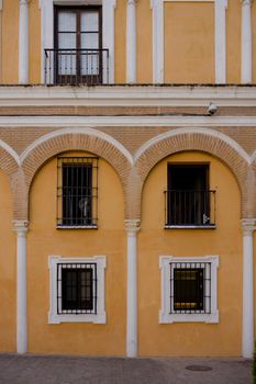 Yellow arches in Seville, Spain, Europe