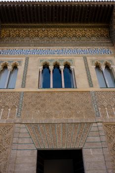 Stlyised windows in Seville, Spain, Europe