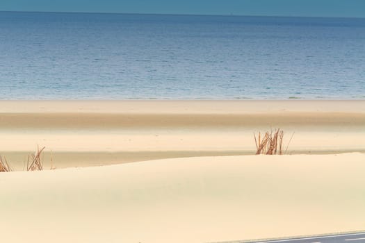 Beach impressions interplay of beach, sea and sky