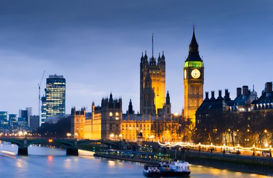 Bigben, Westminister bridge at Night, London