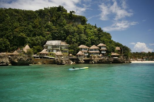 Small house on the coast of the island of Boracay