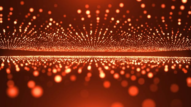 Abstract background with animation of flying flicker particles. Magic backdrop. 3d rendering