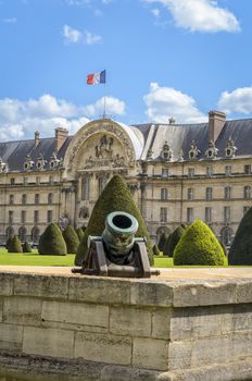 Paris, France - April 18, 2013: Ottoman Howitzer artillery gun at Les Invalides
