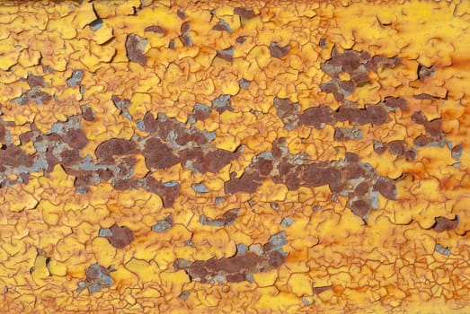 chipped paint, grunge metal surface, which has long been under the influence of different climatic conditions