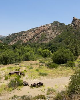 Remnants of the MASH television show site along Crags Rd. in Malibu Creek State park, CA.