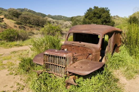 Remnants of the MASH television show site along Crags Rd. in Malibu Creek State park, CA.