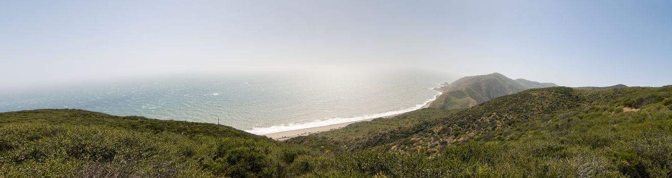 Coastline along Pacific Coast Highway (PCH. Highway 1) at Point Mugu State Park, California