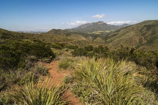 Overlook of  from Backbone Trail in the La Jolla Valley, Point Mugu State Park, CA