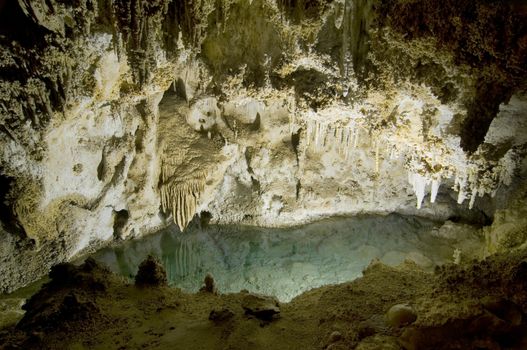 Green Lake, a drip pool with a depth of 8 feet in Carlsbad Caverns
