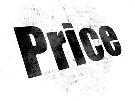 Marketing concept: Pixelated black text Price on Digital background