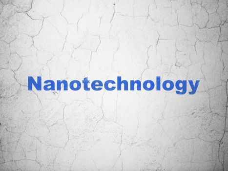 Science concept: Blue Nanotechnology on textured concrete wall background