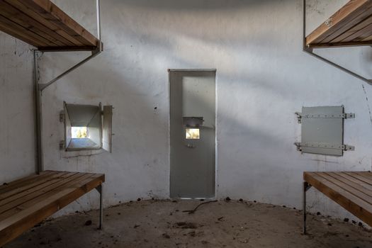 Interior of an old pillbox.