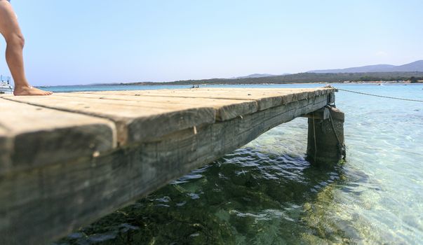 Wooden pier on the mediterranean sea