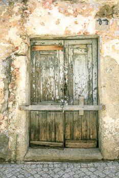 old vintage wooden door in sardinia