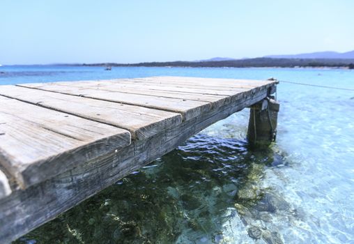 Wooden pier on the mediterranean sea