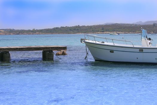 Wooden pier on the mediterranean sea