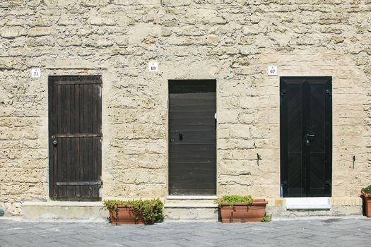 old vintage wooden door in sardinia
