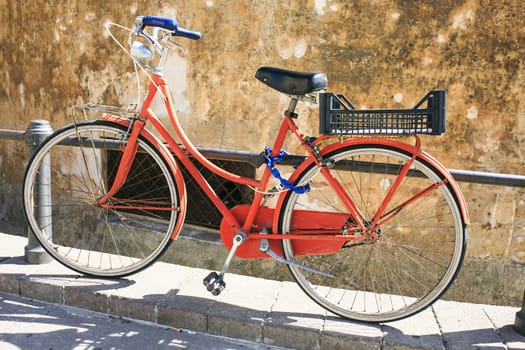 Vintage bicycle parked in the street