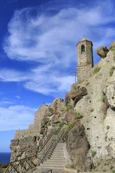Castelsardo town sited in Sardinia , Italy