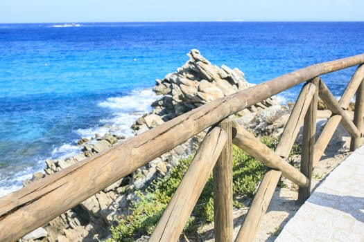 rock coast line in Sardinia island
