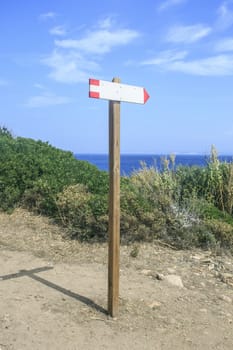 Wooden vintahe signal on the beach