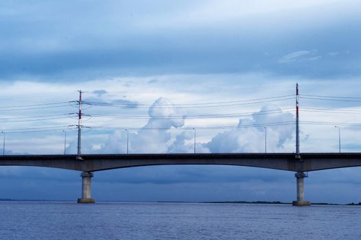 bridge across the rive with beautiful sky