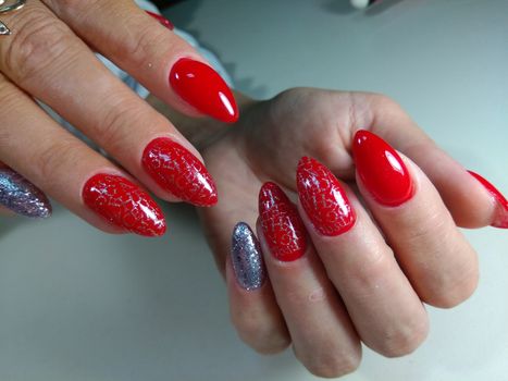 Here is presented one of the best manicure designs this year's Nail Red